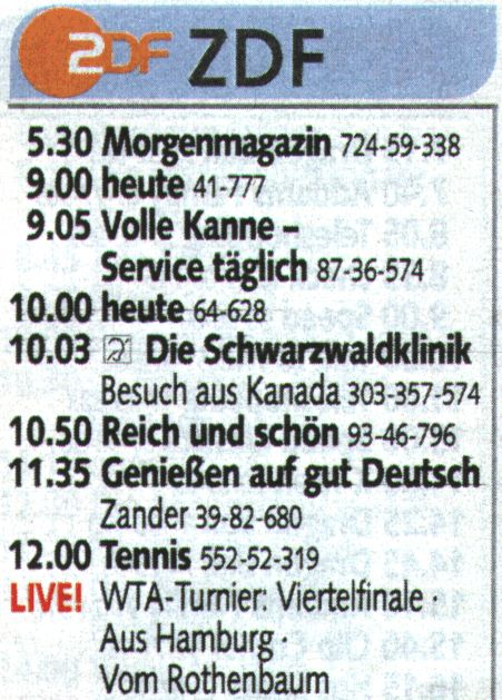 German Tv Guide